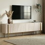 Nordure Nexus Soporte para Televisión Travertino y Oro